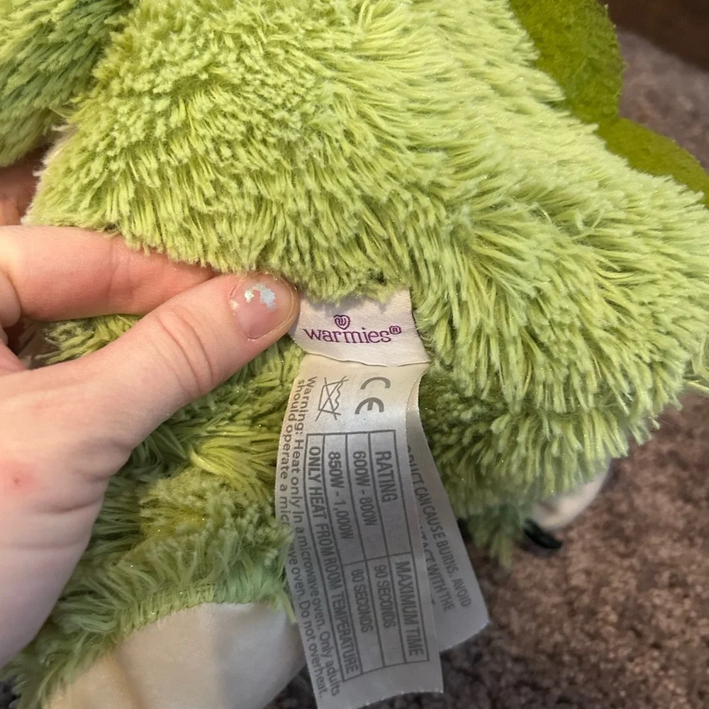 Warmies green dinosaur large plush w/ lavender scent